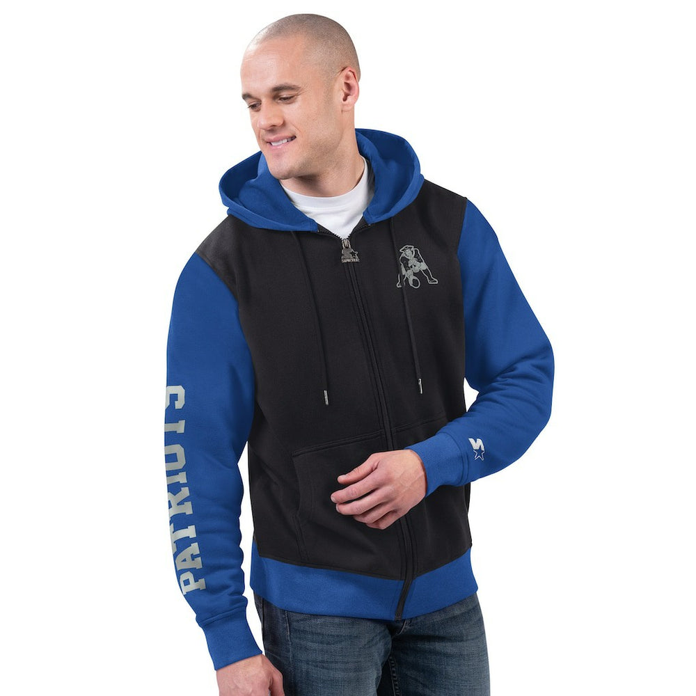 New England Patriots Starter Thursday Night Gridiron Full-Zip Hoodie - Black/Royal sale