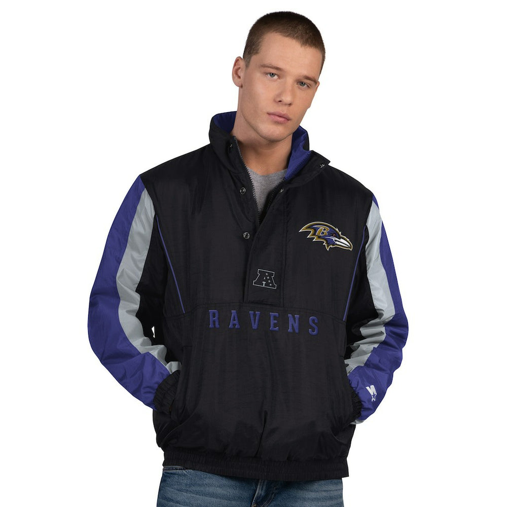 Baltimore Ravens Starter Thursday Night Gridiron Half-Zip Jacket - Black discount