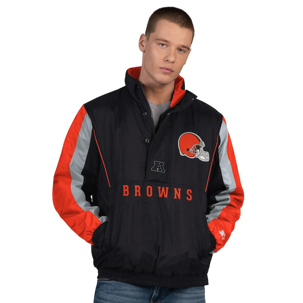 Cleveland Browns Starter Thursday Night Gridiron Half-Zip Jacket - Black online
