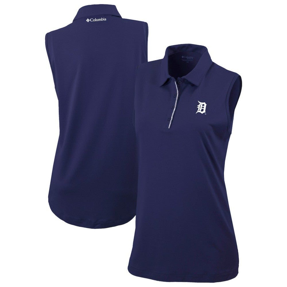Detroit Tigers Women's Tend The Ball Sleeveless Polo Navy