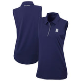 Detroit Tigers Women's Tend The Ball Sleeveless Polo Navy