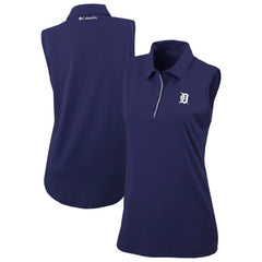 Detroit Tigers Women's Tend The Ball Sleeveless Polo Navy