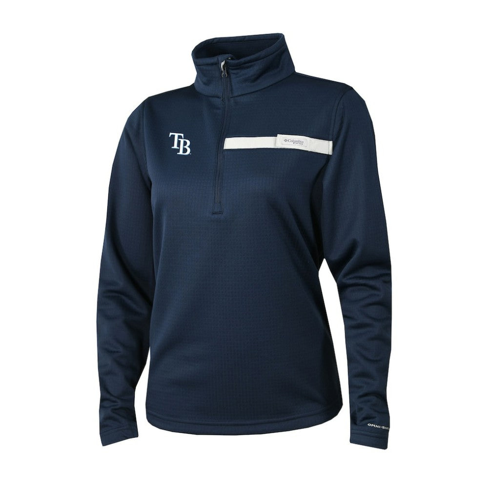 Tampa Bay Rays Women's Skiff Guide Fleece Half-Zip Pullover Jacket Navy