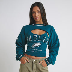 Philadelphia Eagles Off Season Women's Fleece Shrug Cami - Midnight Green online