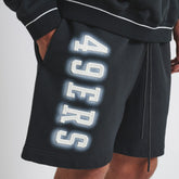 San Francisco 49ers Off Season Unisex Fleece Shorts - Black online