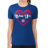 Toronto Blue Jays G-III 4Her by Carl Banks Women's Super-Slim Fit Lightweight Double Heart T-Shirt Royal