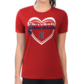 Cleveland Guardians G-III 4Her by Carl Banks Women's Super-Slim Fit Lightweight Double Heart T-Shirt Red