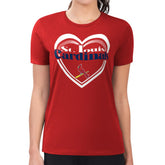 St. Louis Cardinals G-III 4Her by Carl Banks Women's Super-Slim Fit Lightweight Double Heart T-Shirt Red