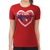 Texas Rangers G-III 4Her by Carl Banks Women's Super-Slim Fit Lightweight Double Heart T-Shirt Red