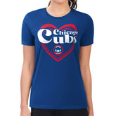 Chicago Cubs G-III 4Her by Carl Banks Women's Super-Slim Fit Lightweight Double Heart T-Shirt Royal