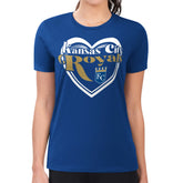 Kansas City Royals G-III 4Her by Carl Banks Women's Super-Slim Fit Lightweight Double Heart T-Shirt Royal