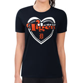 Detroit Tigers G-III 4Her by Carl Banks Women's Super-Slim Fit Lightweight Double Heart T-Shirt Navy