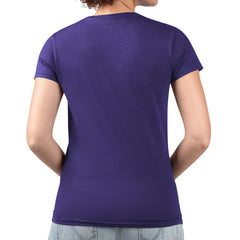 Colorado Rockies G-III 4Her by Carl Banks Women's Super-Slim Fit Lightweight Double Heart V-Neck T-Shirt Purple