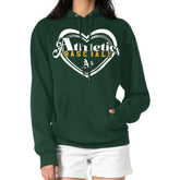 Athletics G-III 4Her by Carl Banks Women's Double Heart Fleece Pullover Hoodie Green