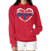 Philadelphia Phillies G-III 4Her by Carl Banks Women's Double Heart Fleece Pullover Hoodie Red