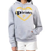 Pittsburgh Pirates G-III 4Her by Carl Banks Women's Double Heart Fleece Pullover Hoodie Gray