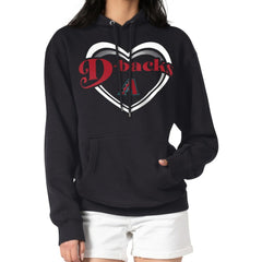 Arizona Diamondbacks G-III 4Her by Carl Banks Women's Double Heart Fleece Pullover Hoodie Black