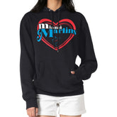 Miami Marlins G-III 4Her by Carl Banks Women's Double Heart Fleece Pullover Hoodie Black