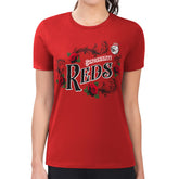 Cincinnati Reds G-III 4Her by Carl Banks Women's Super-Slim Fit Lightweight Retro Roses T-Shirt Red