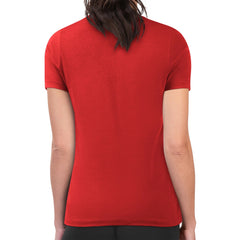 Los Angeles Angels G-III 4Her by Carl Banks Women's Super-Slim Fit Lightweight Retro Roses T-Shirt Red