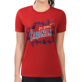 St. Louis Cardinals G-III 4Her by Carl Banks Women's Super-Slim Fit Lightweight Retro Roses T-Shirt Red