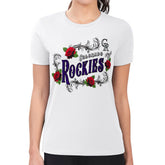Colorado Rockies G-III 4Her by Carl Banks Women's Super-Slim Fit Lightweight Retro Roses T-Shirt White