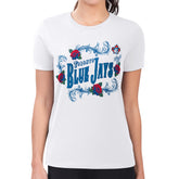 Toronto Blue Jays G-III 4Her by Carl Banks Women's Super-Slim Fit Lightweight Retro Roses T-Shirt White
