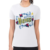 Seattle Mariners G-III 4Her by Carl Banks Women's Super-Slim Fit Lightweight Retro Roses T-Shirt White