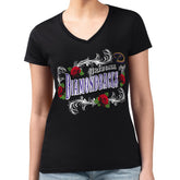 Arizona Diamondbacks G-III 4Her by Carl Banks Women's Super-Slim Fit Lightweight Retro Roses V-Neck T-Shirt Black