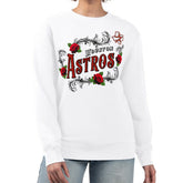 Houston Astros G-III 4Her by Carl Banks Women's Retro Roses Fleece Pullover Sweatshirt White