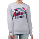 Cleveland Guardians G-III 4Her by Carl Banks Women's Retro Roses Fleece Pullover Sweatshirt Gray