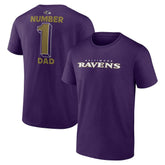 Baltimore Ravens #1 Dad Jersey T-Shirt - Purple on sale