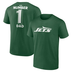 New York Jets #1 Dad Jersey T-Shirt - Green for sale