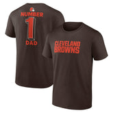 Cleveland Browns #1 Dad Jersey T-Shirt - Brown outlet