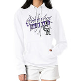 Colorado Rockies Starter Women's Drive-In Pullover Hoodie White