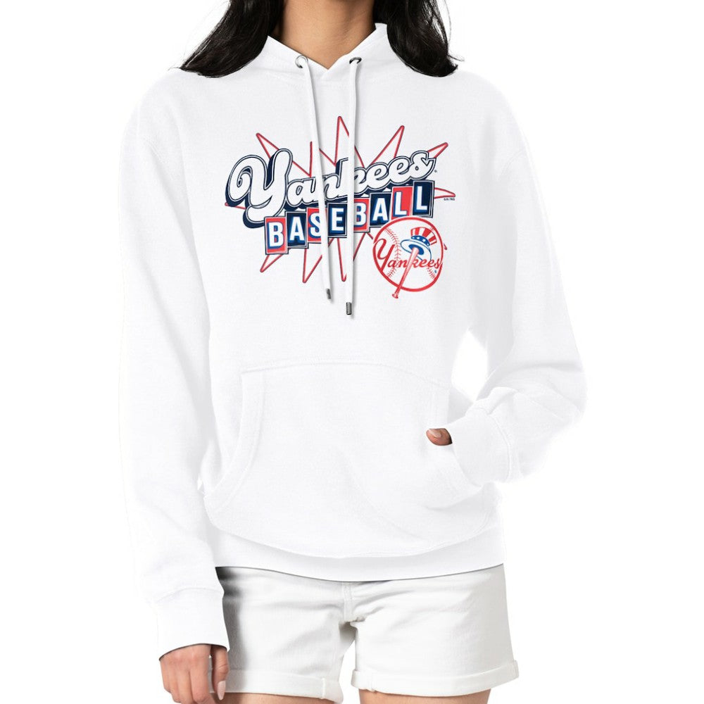 New York Yankees Starter Women's Drive-In Pullover Hoodie White