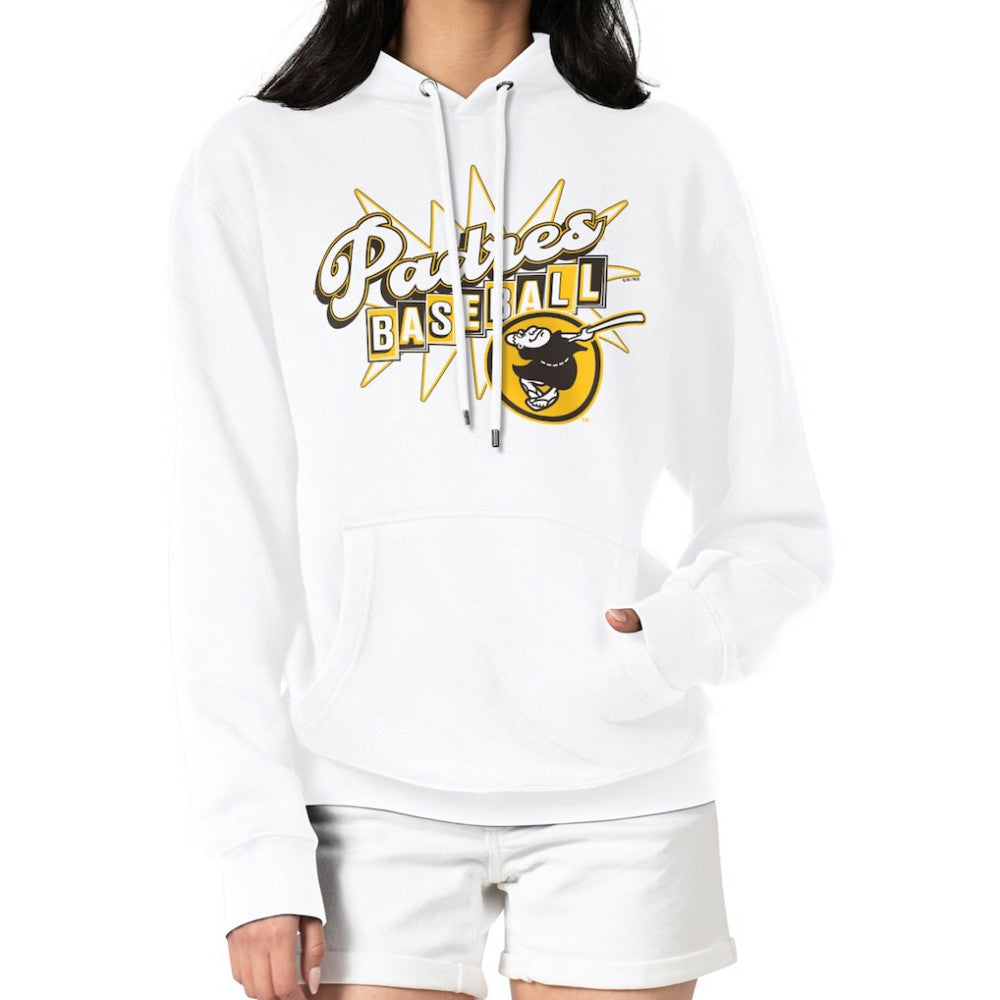 San Diego Padres Starter Women's Drive-In Pullover Hoodie White