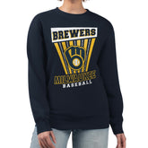 Milwaukee Brewers Starter Women's Poster Print Pullover Sweatshirt Navy
