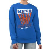 New York Mets Starter Women's Poster Print Pullover Sweatshirt Royal