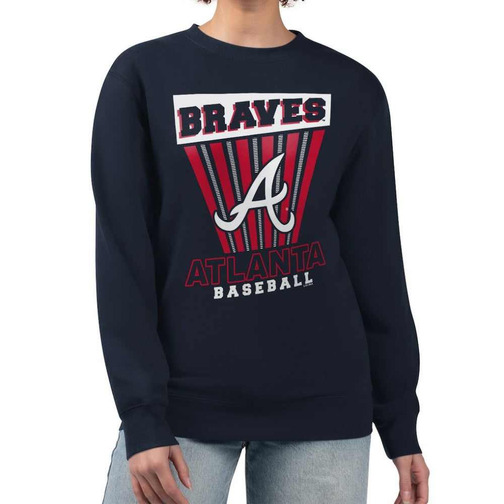 Atlanta Braves Starter Women's Poster Print Pullover Sweatshirt Navy