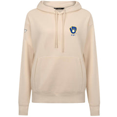 Milwaukee Brewers Levelwear Women's Cooperstown Collection Adorn Core Logo Pullover Hoodie Khaki