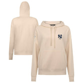 New York Yankees Levelwear Women's Cooperstown Collection Adorn Core Logo Pullover Hoodie Khaki
