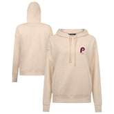 Philadelphia Phillies Levelwear Women's Cooperstown Collection Adorn Core Logo Pullover Hoodie Khaki