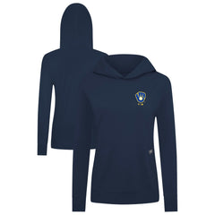 Milwaukee Brewers Levelwear Women's Cooperstown Collection Relay Core Logo Pullover Hoodie Navy