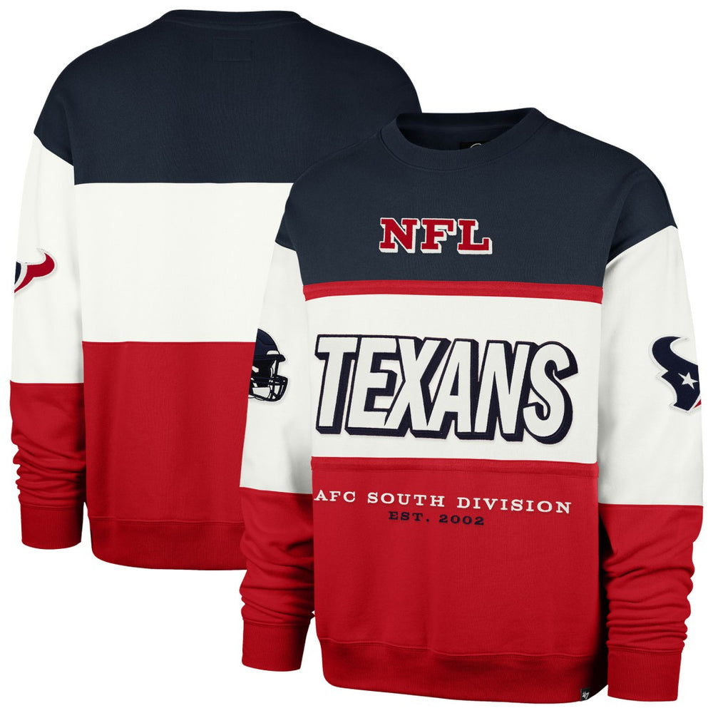 Houston Texans '47 Breeze Maximalist Sweatshirt - Navy/Red for sale