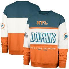 Miami Dolphins '47 Throwback Breeze Maximalist Sweatshirt - Aqua/Orange for sale