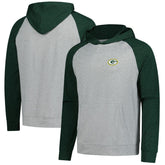 Green Bay Packers Antigua Urgent Pullover Hoodie - Heather Gray/Black discount