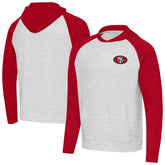 San Francisco 49ers Antigua Urgent Pullover Hoodie - Scarlet/Gray for sale