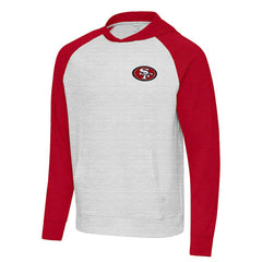 San Francisco 49ers Antigua Urgent Pullover Hoodie - Scarlet/Gray for sale