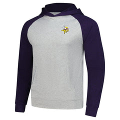 Minnesota Vikings Antigua Urgent Pullover Hoodie - Heather Gray/Purple outlet